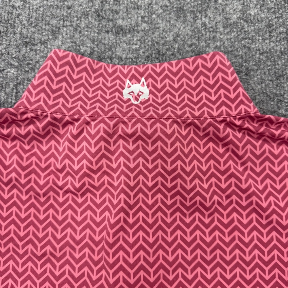 Greyson Mens XXL Red Pink Geometric Chevron 1/4 Zip Golf Pullover Long Sleeve - Picture 8 of 9